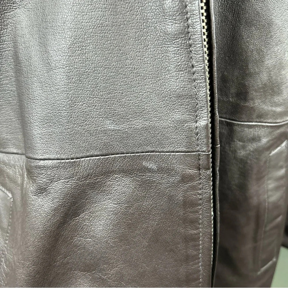 Vintage 80s NYDA Brown 100% Leather Trench - Picture 11 of 11